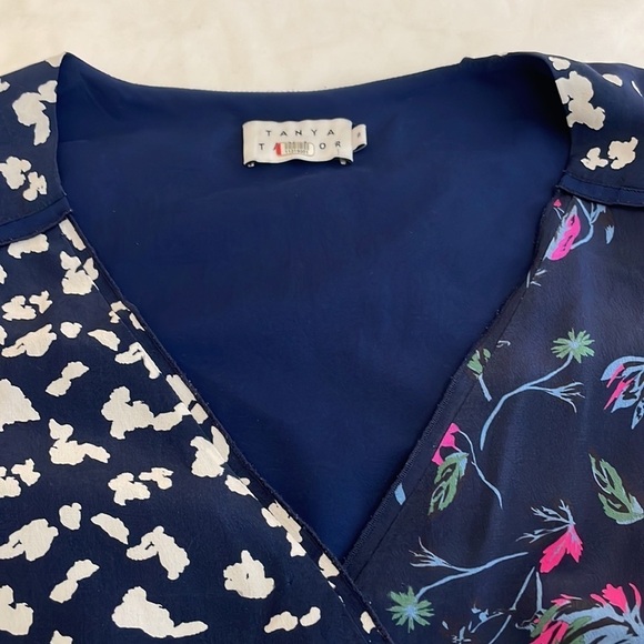 Tanya Taylor Luisa Wrap Dress Blue Size 8 - Picture 9 of 10